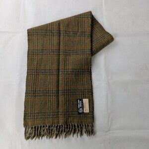 Burberry London Vintage Pure Lana Wool Classic Nova Check Green Scarf - UK